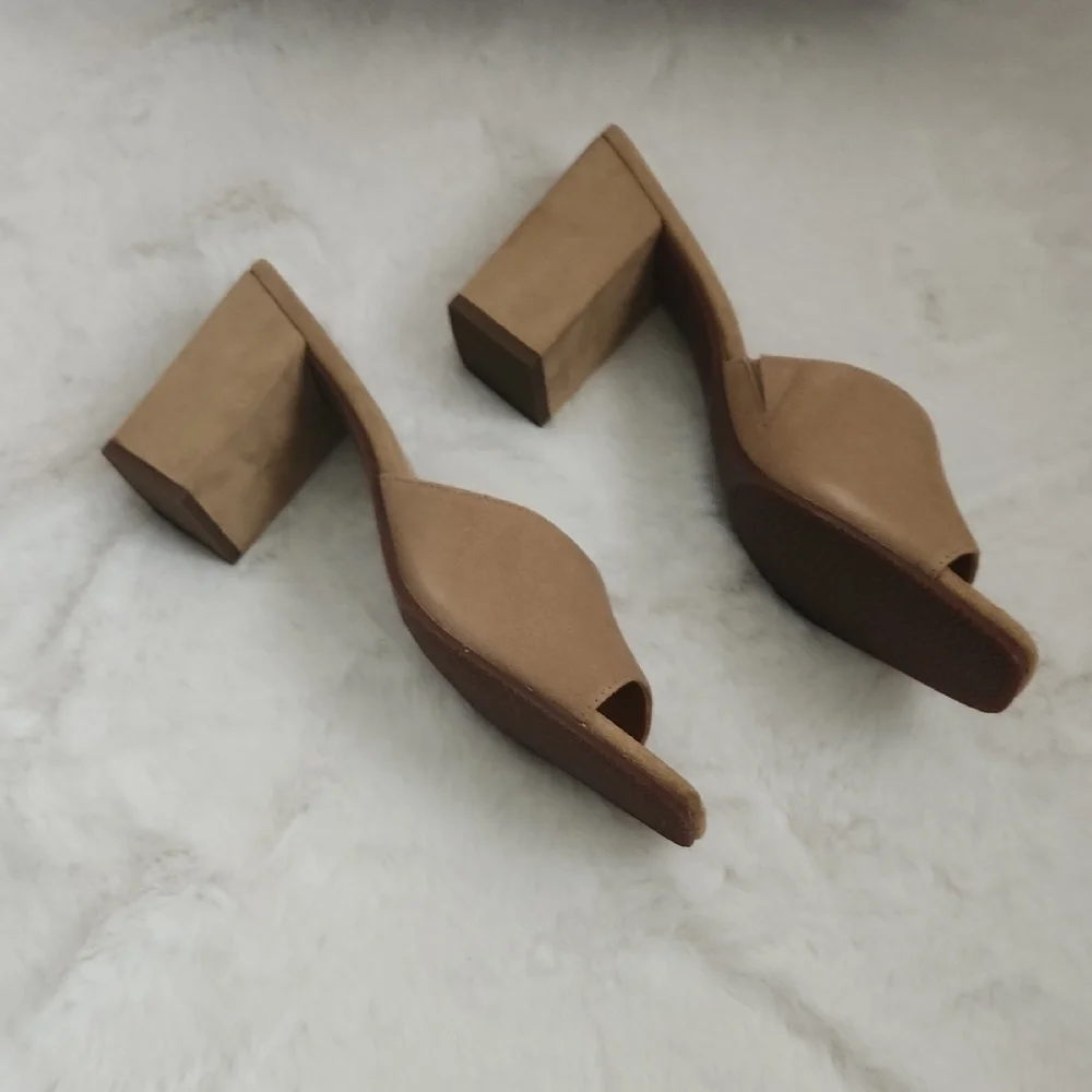 Tan Suede Women's Heels - Picture 2 of 4